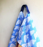 Bento origami shoulder bag, colorful summer eco friendly bag | Mexican clouds - Jiakuma