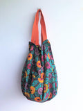Colorful and unique shoulder fabric sac, origami handmade eco friendly bag | African colorful geometry - Jiakuma