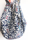 Shoulder Japanese inspired geometric sac origami bag, reversible bag | Flowers of Asia & Africa - Jiakuma
