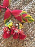 Yellow and red elephant earrings - jiakuma.myshopify.com