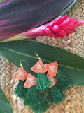 Tropical green earrings - jiakuma.myshopify.com