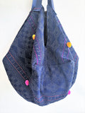 Eco friendly origami boho shoulder bag, handmade shopping fabric bag | Mali - Jiakuma