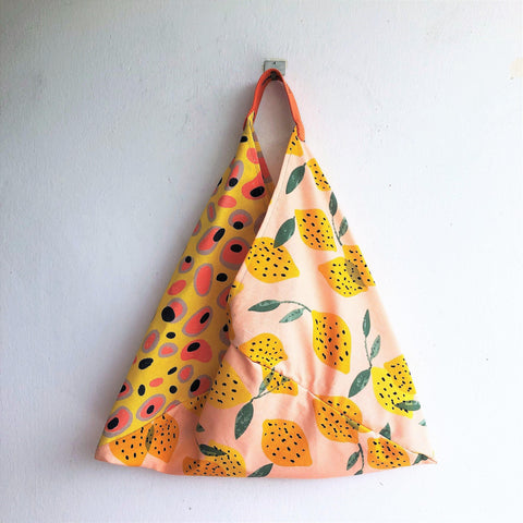 Bento origami bag, eco friendly handmade sustainble bag, lemons print bag | Sicilian lemons - Jiakuma