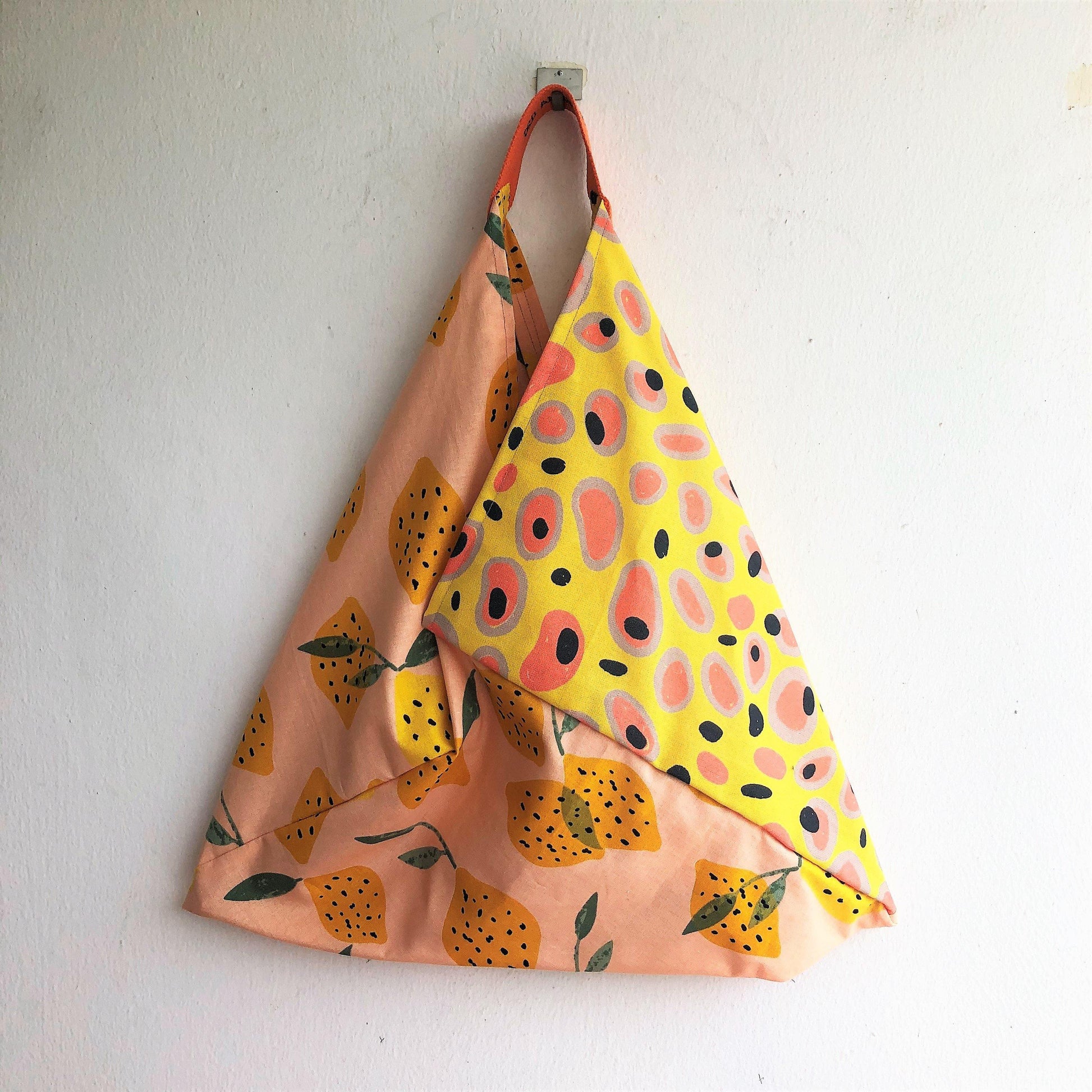 Bento origami bag, eco friendly handmade sustainble bag, lemons print bag | Sicilian lemons - Jiakuma