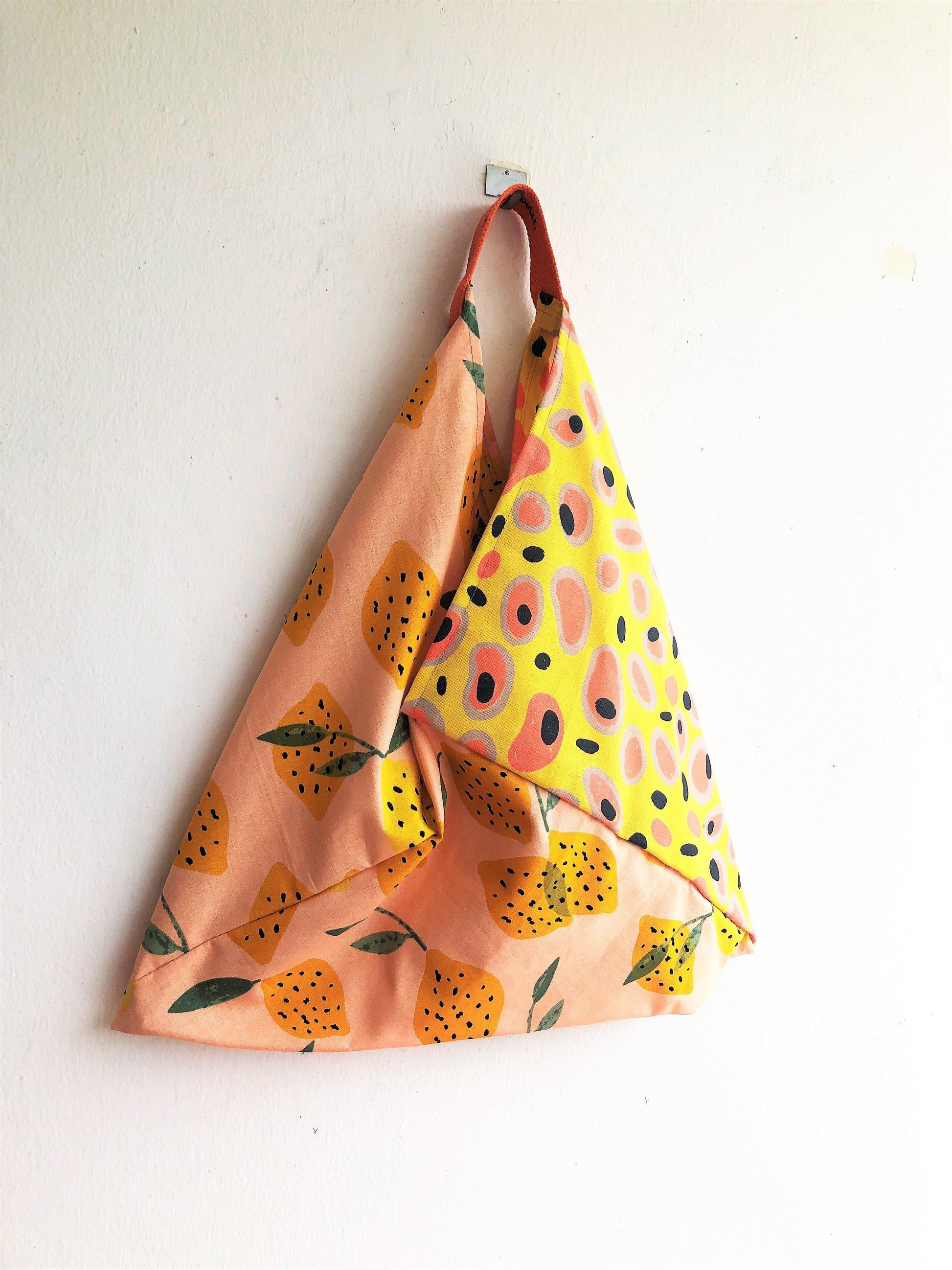 Bento origami bag, eco friendly handmade sustainble bag, lemons print bag | Sicilian lemons - Jiakuma