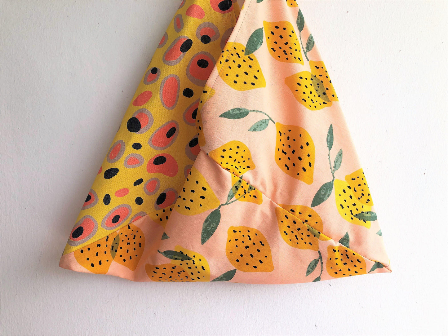 Bento origami bag, eco friendly handmade sustainble bag, lemons print bag | Sicilian lemons - Jiakuma