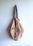 Origami sac shoulder bag , eco reversible fabric bag, octagonal bag | Gold geometry - Jiakuma