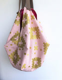 Origami sac shoulder bag , eco reversible fabric bag, octagonal bag | Gold geometry - Jiakuma
