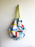 Shoulder sac bag, origami tote reversible bag, eco shopping bag | Lineas de colores - Jiakuma