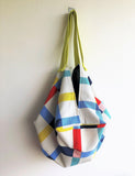 Shoulder sac bag, origami tote reversible bag, eco shopping bag | Lineas de colores - Jiakuma