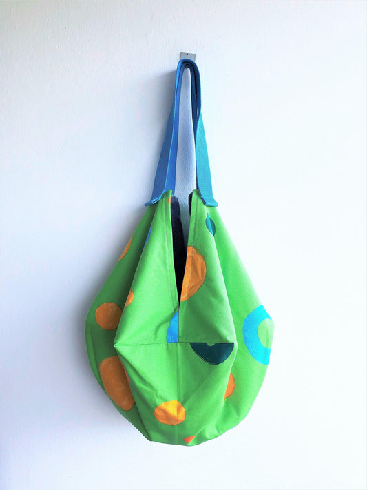 Shoulder eco bag, reversible sac bag, origami sac tote, colorful shopping bag | Verde que te quiero verde - Jiakuma