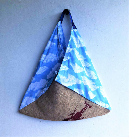 Eco friendly origami bento bag , triangle jute handmade cool bag | Red Lobster - Jiakuma
