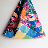 Origami  handmade bento bag, special vintage fabric edition, 1960's hand painted  colorful fabric | El Jardin del Eden - Jiakuma