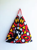 Origami bento bag, shoulder triangle summer African Fabric bag , Africa tote bag | Angola - Jiakuma