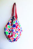 Shoulder eco shopping bag, origami sac summer bag, polka dots colorful tote bag | Polka colors - Jiakuma