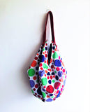 Shoulder eco shopping bag, origami sac summer bag, polka dots colorful tote bag | Polka colors - Jiakuma