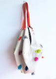 Boho style sac bag, origami tassels shoulder bag, ooak fabric tote bag, handmade eco bag | Colorful tassels - Jiakuma