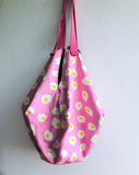 Shoulder sac summer bag, origami reversible ooak fabric bag, eco friendly bag | Fried egg - Jiakuma