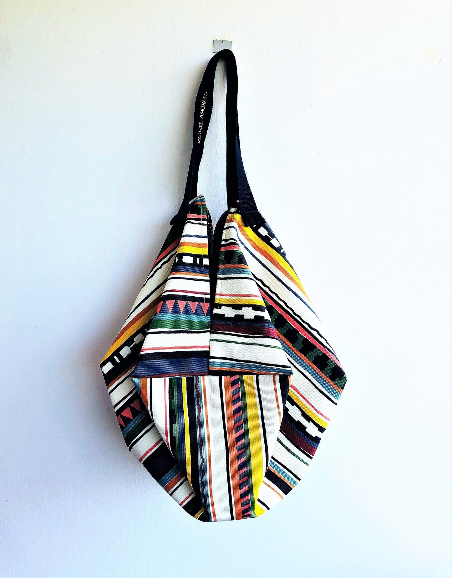 summer beach sac bag, shoulder ooak handmade eco bag, reversible fabric Bag | Beach times - Jiakuma