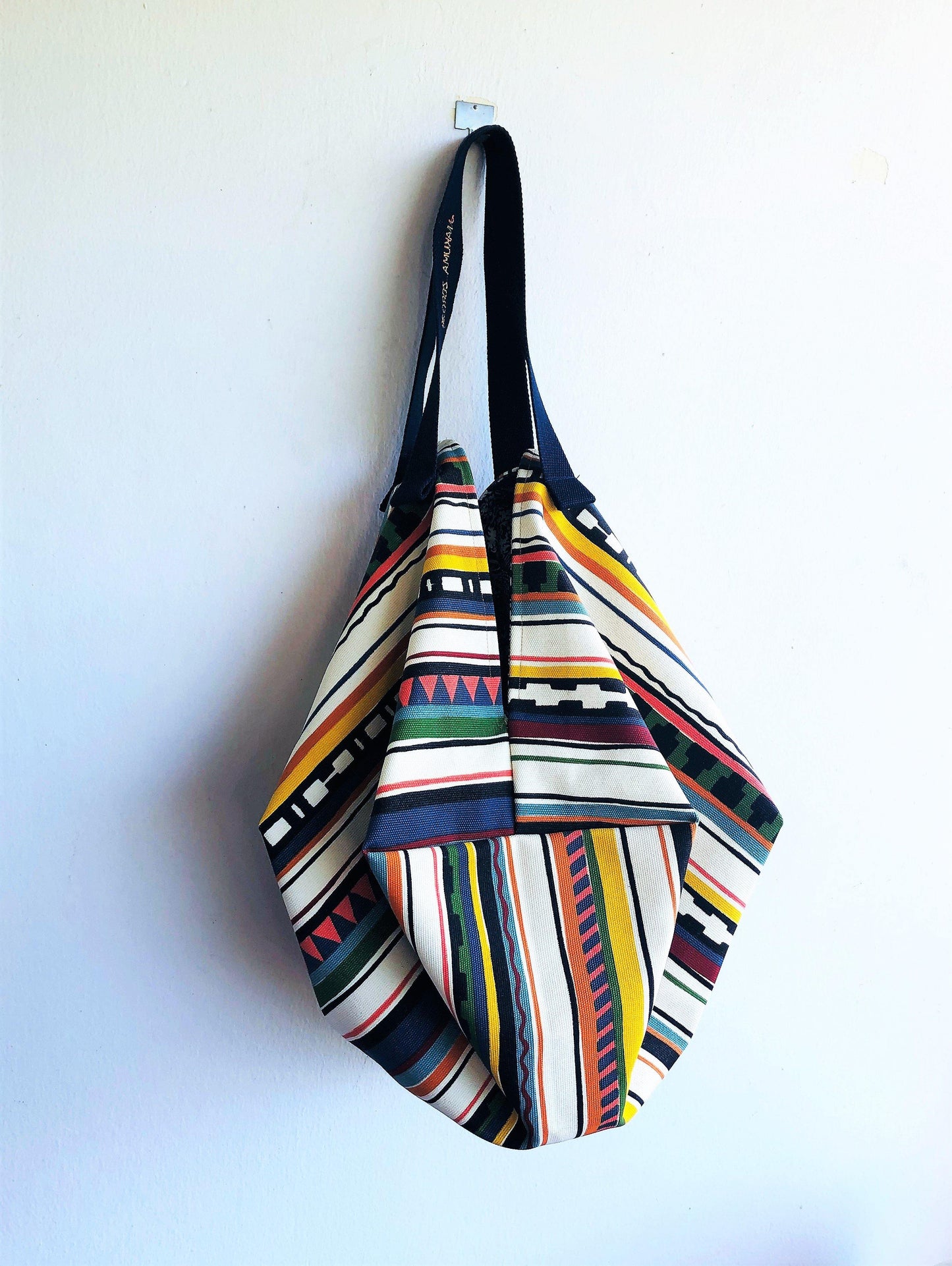 summer beach sac bag, shoulder ooak handmade eco bag, reversible fabric Bag | Beach times - Jiakuma