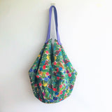 Colorful plants fabric bag, origami sac shoulder bag, shopping tote reversible bag | Desert flora - Jiakuma