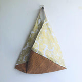 Shoulder bento bag, origami triangle tote bag, eco cork fabric bag, shopping cute bag | Gold & Cork - Jiakuma