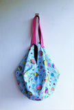 Origami  shoulder bento bag, eco reversible shopping bag | Travelling in an air balloon - Jiakuma