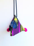 Pom pom summer bag, origami cross over bag, cute small African fabric bag | Infinite Africa - Jiakuma