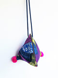 Pom pom summer bag, origami cross over bag, cute small African fabric bag | Infinite Africa - Jiakuma