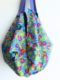Shoulder origami bento bag , sac shape large tote bag | Colourful Jungle of Malaya - Jiakuma