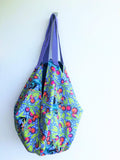 Shoulder origami bento bag , sac shape large tote bag | Colourful Jungle of Malaya - Jiakuma