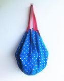 Shoulder sac polka dots origami handmade bag | Polka dots rojo & azul - Jiakuma
