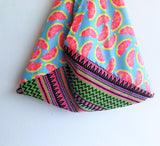 Origami bento bag, shoulder handmade tote fabric foldable groceries summer bag | Summer in Mexico - Jiakuma