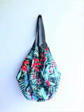 Origami shoulder sac bag, eco handmade shopping groceries reversible bag | Tropicalia - Jiakuma