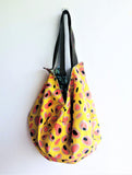 Origami shoulder sac bag, eco handmade shopping groceries reversible bag | Tropicalia - Jiakuma