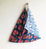 Ooak origami bento bag, triangle shape Japanese inspired shoulder bag | Lotus & waves - Jiakuma