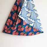 Ooak origami bento bag, triangle shape Japanese inspired shoulder bag | Lotus & waves - Jiakuma