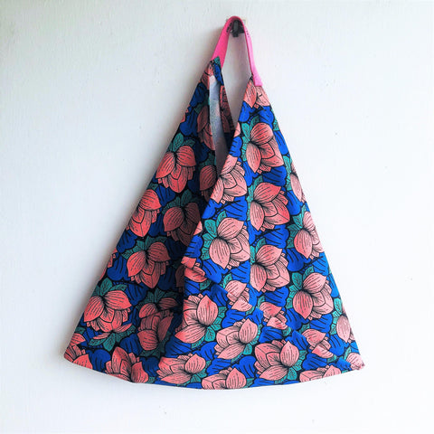 origami shoulder bento bag, fabric eco friendly pattern bag| Lotus - Jiakuma