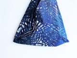 Shoulder origami bento bag, triangle ooak eco friendly shopping tote bag | Blue Rainforest - Jiakuma