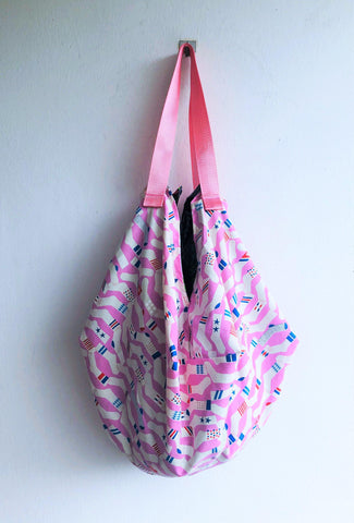 Origami sac shoulder bag, cool fabric eco friendly reversible shopping tote bag | Sock world - Jiakuma