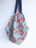 Origami sac shoulder bag , eco friendly handmade reversible bag | Red arrows - jiakuma.myshopify.com